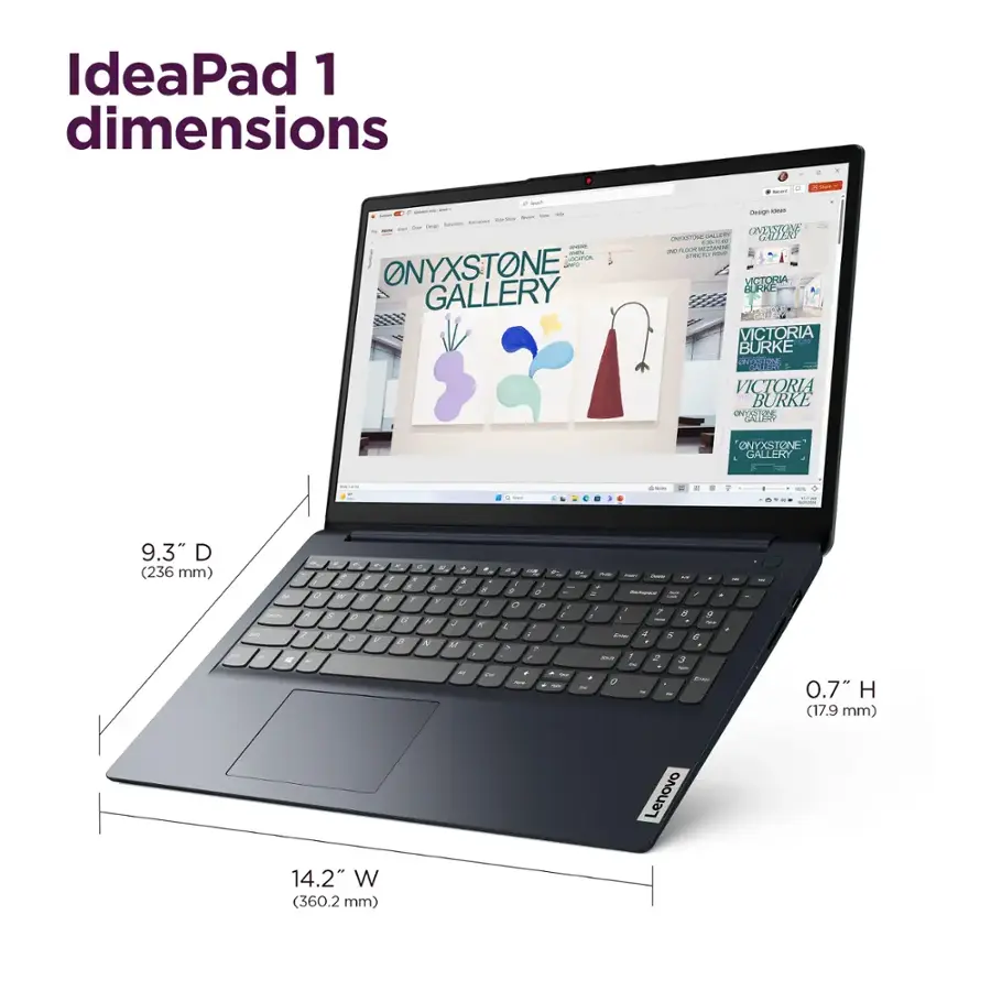 Lenovo - Ordinateur portable IdeaPad 1 15,6" Full HD tactile - AMD Ryzen 5 7520U - 8 Go de mémoire - SSD 256 Go - Bleu abysse