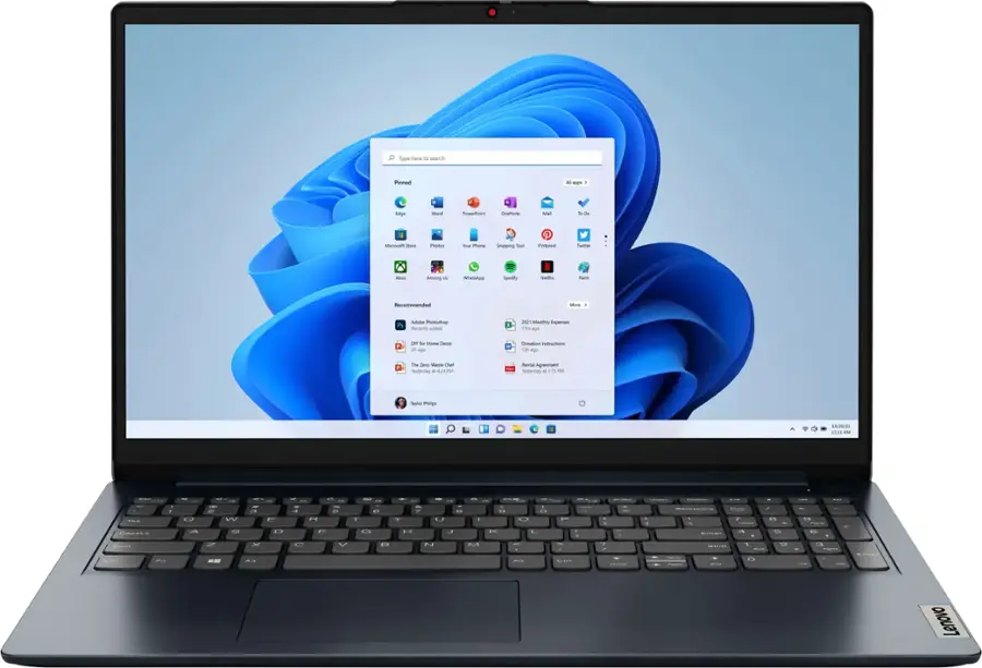 Lenovo - Ordinateur portable IdeaPad 1 15,6" Full HD tactile - AMD Ryzen 5 7520U - 8 Go de mémoire - SSD 256 Go - Bleu abysse